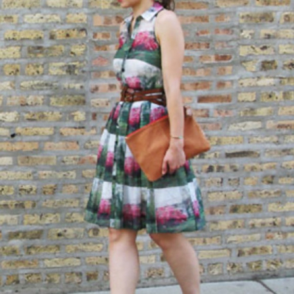 Anthropologie Sarah Ball Photography |Crepe Myrtle Shirtdress | Sz 0